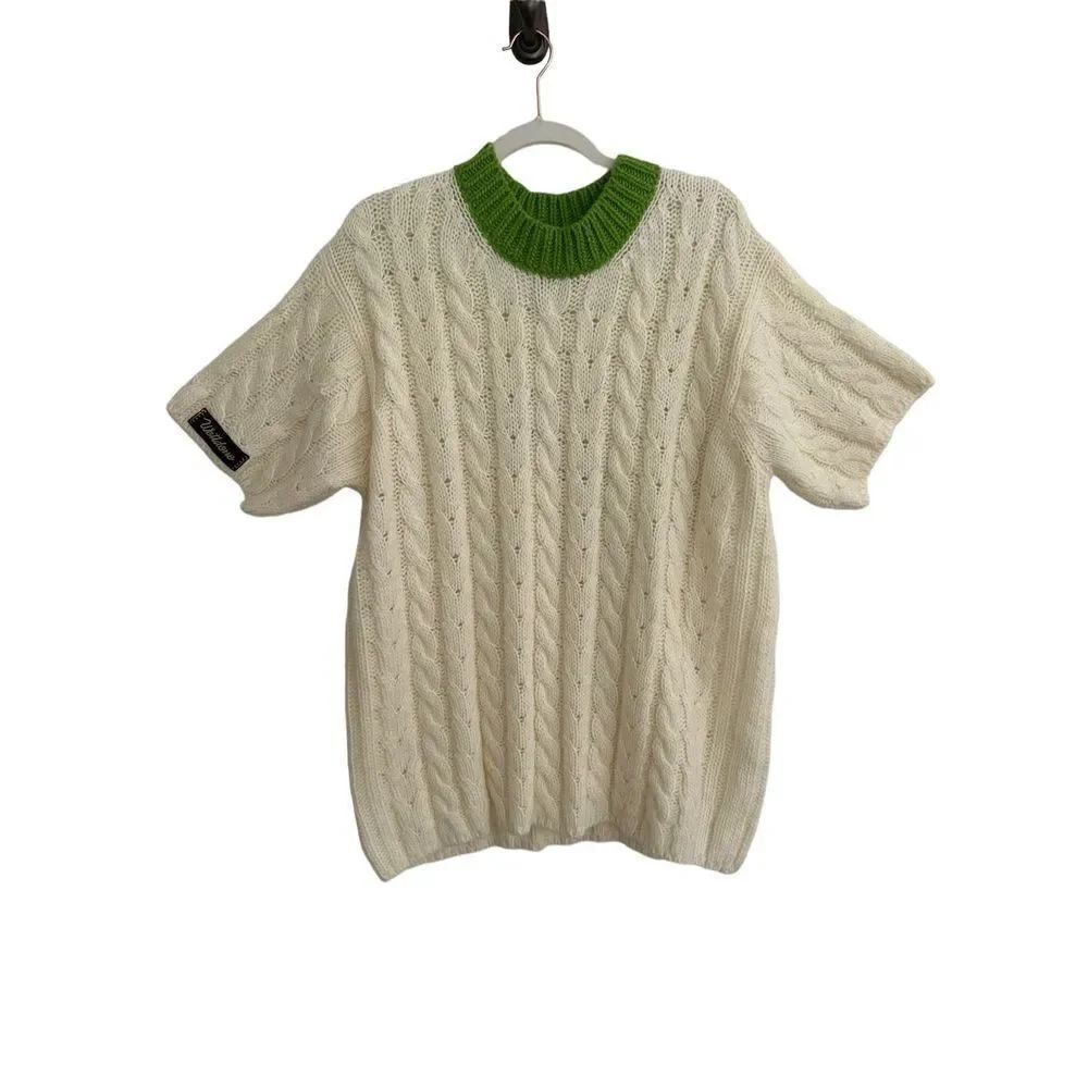 We11done Logo Print Cable-Knit Wool Blend Sweater Women’s White Size Medium
